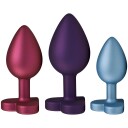 Baseks Shimmering Hjerteformet Buttplugg Sett Purple