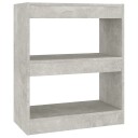 vidaXL Bokhylle/romdeler betonggr? 60x30x72 cm