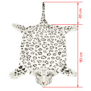 vidaXL Leopardteppe plysj 139 cm hvit