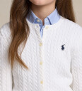 Polo Ralph Lauren Optic White W/ Navy Cardigan L/12 14 år