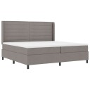  Bokseramme Senge med Madrass Taupe 200x200 cm Stoff