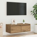  TV-benk med LED-lys artisan eik 75x35,5x25 cm 8721158663504