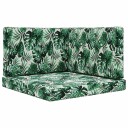 vidaXL Ute sofa pute 3 pcs Blad mønster Polyester