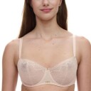 Chantelle BH Origins Lace Unlined Demi Bra Beige nylon D 90 Dame