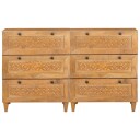  Serviesskap 2 pcs Brun 60 x 33 x 75 cm heltre mango