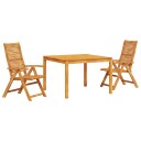 vidaXL Hage Spisegruppe 3 pcs Brun Solid akasietre