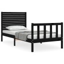 vidaXL Sengeramme med hodegavl svart 2FT6 small single heltre