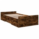  Sengeramme med skuffer røkt eik 90x200 cm konstruert tre 8721102619922