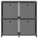 vidaXL Displayhylle med 4 kuber og bokser gr? 69x30x72,5 cm stoff