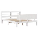  Sengeramme med hodegavl hvit 160x200 cm heltre furu 3306832
