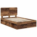  Sengestamme med hodegjerde Gammelt tre 120 x 200 cm Massiv furu