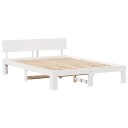  Sengestel med Hodegavl Hvit 140x200 cm Massivt Furu
