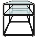  TV-benk hvit marmor 160x40x40,5 cm herdet glass