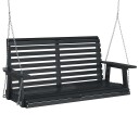  Hagebenk med metallkjeder svart heltre gran