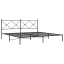  Sengeramme i metall med sengegavl svart 193x203 cm 8721012373921