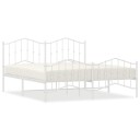 vidaXL Sengeramme i metall med hode- og fotgavl hvit 183x213 cm 8721012211704