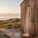 Damixa Outdoor Blandebatteri Med Dusjhode 15X300-450 Mm Glassblåst/Rf Cloudy Steel