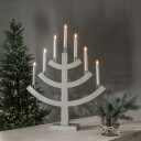 Star Trading Gillian 64 cm Adventslysestake i Beige med Messingbelagte Lysholdere