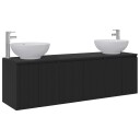 vidaXL Baderomsskapsett 3 stk. Svart 49,5 x 44,5 x 65 cm