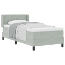  Box Spring Seng med Madrass Lys Grå 90x190 cm Fløyel