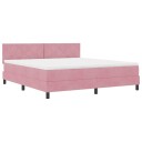  Boksfjær Seng med madrass Rosa 180 x 200 cm Fløyel