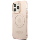 Guess Mobildeksel iPhone 13 Pro/13 MagSafe Rosa med Gullkant