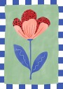 Stylized Flower With Red Petals And Black Dots Poster Plakat / 70x100cm