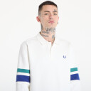 Fred Perry Tipped Sleeve Collared Sweat   White   XL