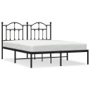 vidaXL Sengeramme i metall med sengegavl svart 140x200 cm