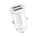 Baseus 3.1A USB Bilstrømadapter med 2 Utganger Hvit