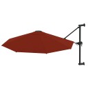 vidaXL Veggmontert parasoll med metallstang 300 cm terrakotta