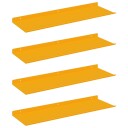 vidaXL Flytende hylle 4 pcs Sennepsgul 60 x 18 x 2,5 cm Stål