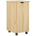 vidaXL Rullende skap med hjul Brun 34 x 39 x 65,5 cm Massiv furu