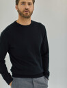 Davida Cashmere Man O-Neck Plain - Black - XL
