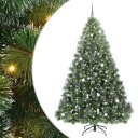  Kunstig juletre med 300 LED med stativ grønn 240 cm PE og PVC