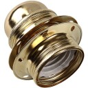 Fatning E27 med 2 skjermringer messing