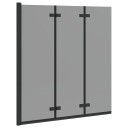Dusjinnhegning Svart 130 x 138 cm ESG Glass og Aluminium