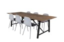Venture Design Malang & Arctic spisegruppe Natur/grå 6 st stoler & bord 250 x 100 cm
