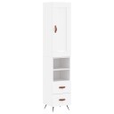 vidaXL Highboard hvit 34,5x34x180 cm konstruert tre 8720845496555