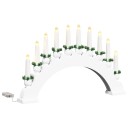  Julelys Bue med 10 LED Lys Hvit 47 x 5 x 29 cm Heltre furu