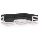 vidaXL Hagesofagruppe med puter 8 deler heltre furu