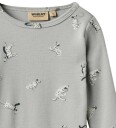 Wheat Body I/e - Freddie - Hunder med Dots - Wheat - 1 år (80) - Langermet Body - Grå