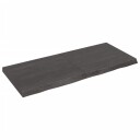 vidaXL Vegghylle m?rkegr? 140x60x6 cm behandlet heltre eik