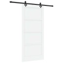 vidaXL Skyvedør med Beslag Sett Hvit 93x202 cm Solid Tre Furu