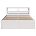  Sengeramme med hodegavl hvit 150x200 cm heltre furu 3306340