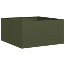 vidaXL Plantekasse olivengrønn 80x80x40 cm kaldvalset stål