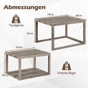 Sett med 2 innfellbare salongbord – plassbesparende landlig stil