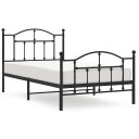 vidaXL Sengeramme i metall med hode- og fotgavl svart 100x190 cm