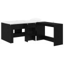  Barneseng med skrivebord Svart eik 80 x 160 cm Konstruert tre