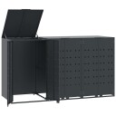  Søppeldunkskur for 3 dunker antrasitt 207x79x117 cm stål